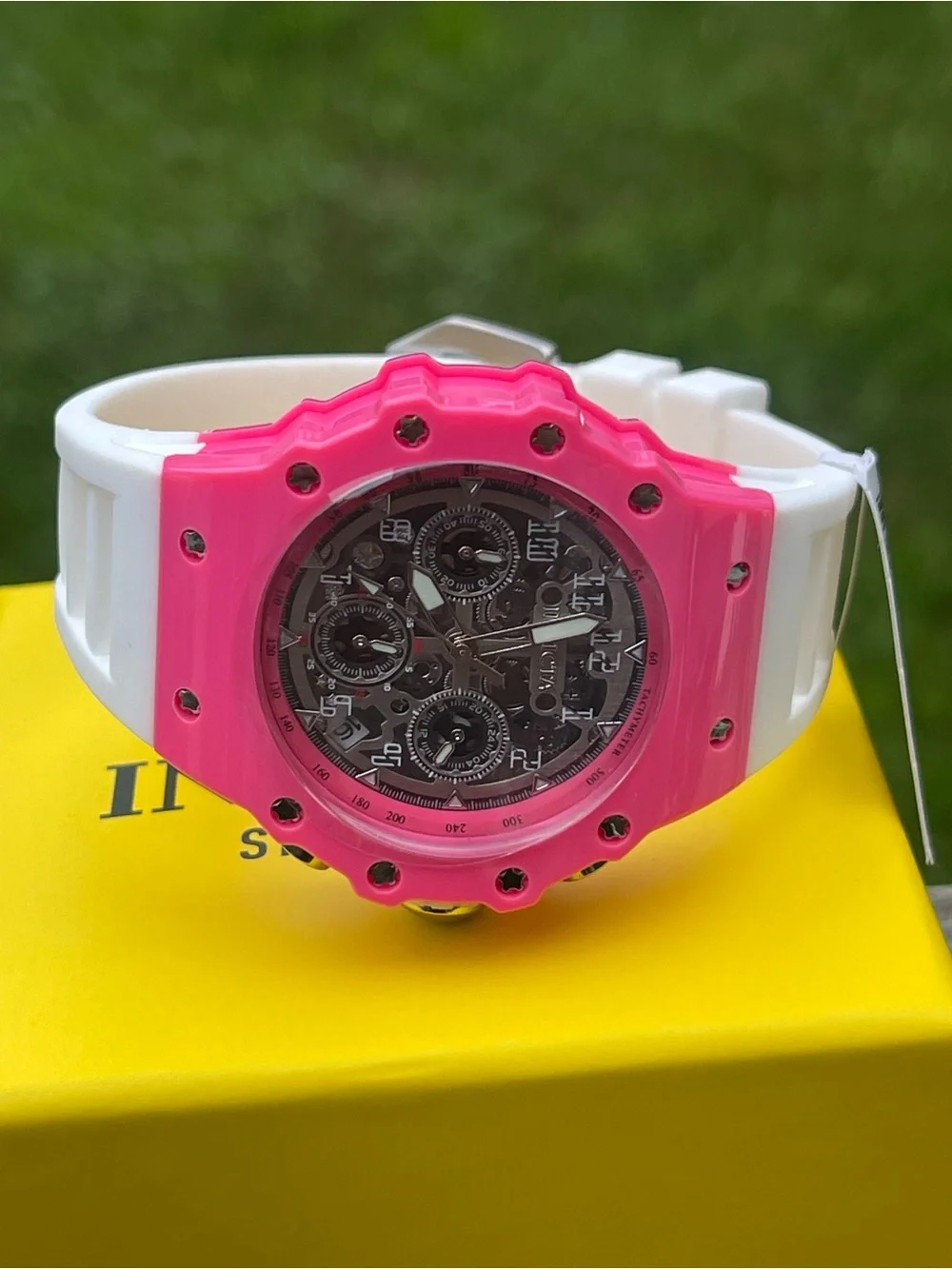 Invicta Racing Apexium Unisex Watch - 41mm, Pink & White (69624) new